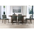 thumbnail image 3 of New Classic Furniture Kody 7-Piece Wood Oval Dining Table Set in Walnut/Green, 3 of 10