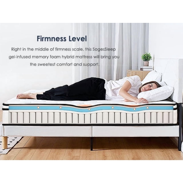 Twin Mattress 10 Inch, Memory Foam Mattress with Pocket Spring, Soft & Comfortable Medium Firm