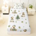 thumbnail image 3 of Castle Fairy Kawaii Animal Bear Twin Sheets 3pcs,Cartoon Wildlife Bedding,Sage Off White,1 Fitted Sheet, 1 Flat Sheet and 1 Pillowcase, 3 of 6