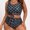 Gray, variant on Plus Size Checkerboard Two Piece High Waist Bikini Set, Sleeveless Tie Front Crop Top Ruched Tummy Control Bathing Suit for Curvy Women Beach Spa Vacation