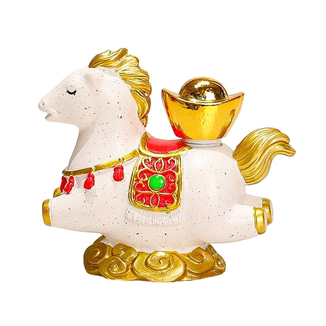 Figura de caballo de dibujos animados de estilo chino, estatua del año del caballo que trae riqueza, fortuna, caballo de la suerte, adorno decorativo de Feng Shui.