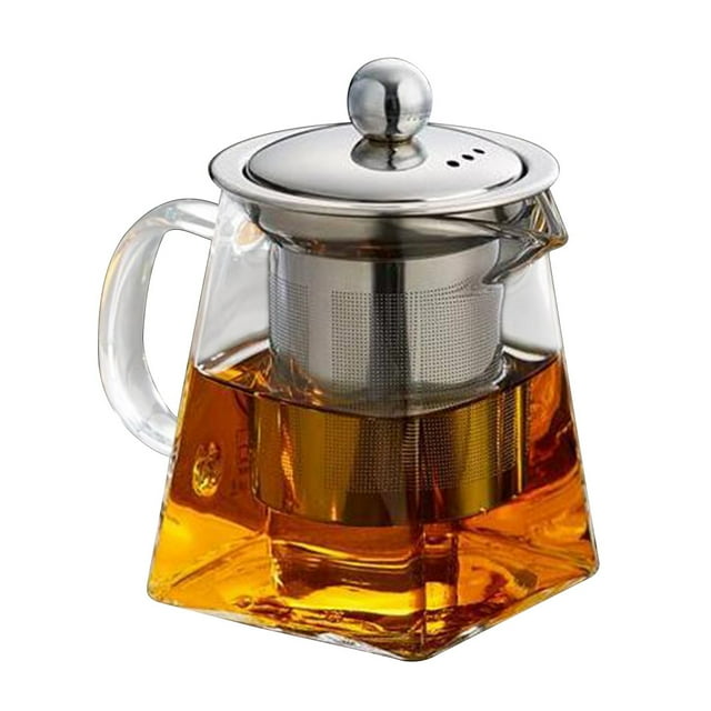 Shisuyan Glass Tea Kettle Stainless Steel Filter Teapot Heat Resistant Glass Tea Kettle (950ml)