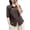Coffee, variant on Turn Down Collar Women's Button Down Blouse Elbow Sleeve Solid Color Linen Shirt 2026 Loose Casual Top for Office Weekend Dressy Wear