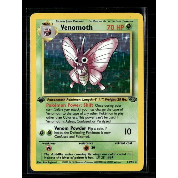 1999 Jungle Venomoth 1st Edition #13/64 Holo Rare English Pokemon Card