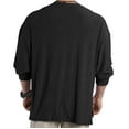 thumbnail image 4 of Mens Crewneck Sweatshirts Long Sleeve T-Shirts Casual Solid Pullover Side Slit High-Low Hem Basic Loungewear Athletic Workout Tees Tops, 4 of 4