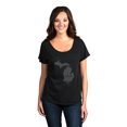 thumbnail image 2 of Thread Tank Home Roots State Michigan MI Women's Relaxed Slouchy Dolman T-Shirt Tee Heather Black Small, 2 of 4