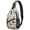 Schnauzer and Sunflowers Cream, variant on Schnauzer and Sunflowers Cream Sling Backpack, Unisex Daily Travel Sling Pack with Side Mesh Pockets, Breathable Padded Back Gift Ideas for Travel Shopping Commuting