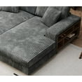 thumbnail image 5 of Modern Oversized Double Chaise Lounge Chair Indoor,Corduroy Loveseat Sleeper Sofa Bed with 2 Pillows and Side Cabinet,2 Seater Deep Seat Lounge Sofa for Living Room,Office,Apartment,Dark Gray, 5 of 8