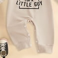 thumbnail image 5 of Wonitaaizi Infant Baby Boy Fall Jumpsuit Letter Print Long Sleeve Crew Neck Romper Newborn Spring Clothes (3-6 Months,Beige), 5 of 5