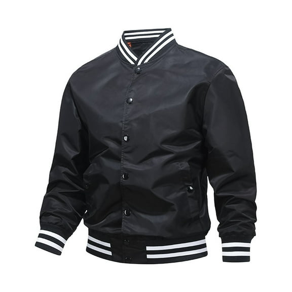 Men's Classic Lightweight Letterman Baseball Jacket College Loose Fit Casual Outerwear for Daily Wear