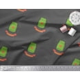 thumbnail image 2 of Soimoi Green Poly Georgette Fabric Jar & Happy Valentine Day Text Print Fabric by Yard 52 Inch Wide, 2 of 3
