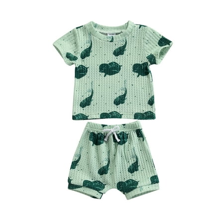 

Bagilaanoe 2pcs Newborn Baby Boy Girl Short Pants Set Short Sleeve T Shirt Tops + Shorts 3M 6M 12M 18M Infant Casual Summer Outfits