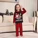thumbnail image 3 of Conjunto de pijamas para padres e hijos con estampado de letras encantadoras de otoño, ropa de casa a cuadros de Europa y Estados Unidos, 3 of 5