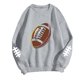 thumbnail image 4 of TaTaai Women Baseball Print Crew Neck Long Sleeve Drop Shoulder Top Hoodie Ladies Spring Autumn Daily Commute Street Wear Soft Comfortable No Fading Machine Washable Stylish Top Gift, 4 of 4