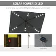 thumbnail image 4 of Outsunny Parasol de Terrasse 1,98 m x 3,05 m, Éclairage DEL, Gris Foncé, 4 of 10