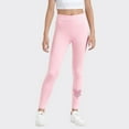 thumbnail image 2 of Girls Athletic Leggings for Kids Tights Fleece Warm Basic Sports Volleyball Soccer Horse Sweatpants High Waist Yoga Pants (9-10Years, Pink), 2 of 5