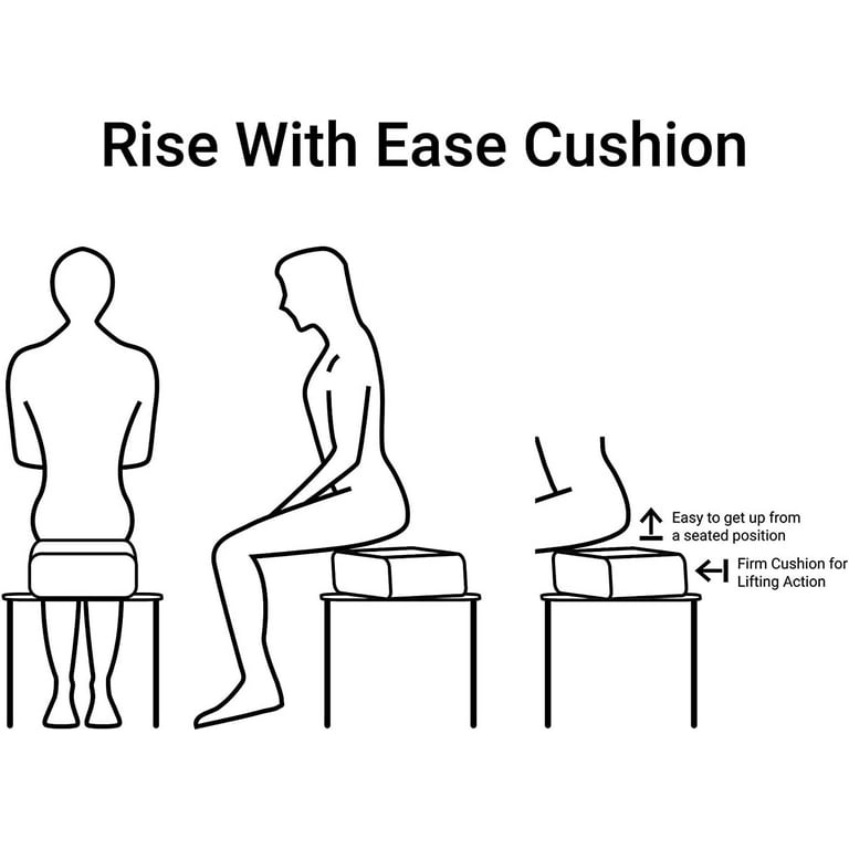  CAREACTIVE Comfort Finds Rise with Ease Seat Cushion - Thick  Firm Chair Cushion Booster - Extra Thick Foam Pad for Home, Patio, Office  and Car Seats - Extra Supportive Lift 