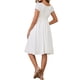 thumbnail image 3 of INSPIRE CHIC Vestidos de Maternidad para Mujeres Cinturón Boho de Manga Corta Verano Iglesia Grande Blanco, 3 of 6