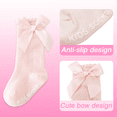 thumbnail image 2 of Baby Girls Knee High Socks with Bow Ruffle, Non-Slip Cotton Toddler Stockings, Soft Infant Long Tube Dress Socks for Newborn Girls, 2 of 6