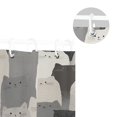 thumbnail image 5 of Yayeee Shower Curtain with Hooks 72"x72" Waterproof Fabric Bathroom Hanging Decor, Gray Cute Cats, 5 of 5