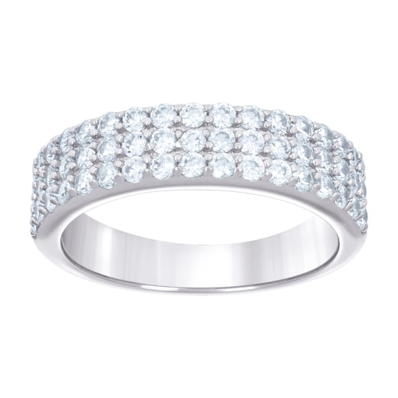 925 Sterling Silver Womens 1.32ct Moissanite Fashion Wedding Band Ring 5.8mm Long Size 5 Wedding Band for Women and Men