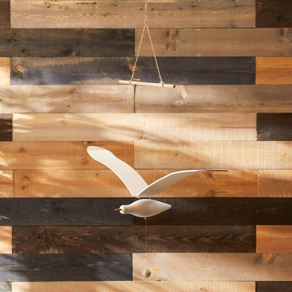 Melrose Hanging Wooden Flying Sea Bird Figurine - 37"