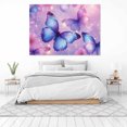 thumbnail image 3 of Mudket Blue and Purple Butterflies with Flowers Canvas Wall Art, Framed Print, Ready to Hang Wall Decor for Living Room Bedroom, Fantasy Style Artwork - 12"L x 8"W, 3 of 10