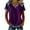 Purple, variant on Womens Tees Casual Short Sleeve T Shirt with Denim Collar Loose Fit V Neck Top Everyday Wear Summer Tops for Women Black L