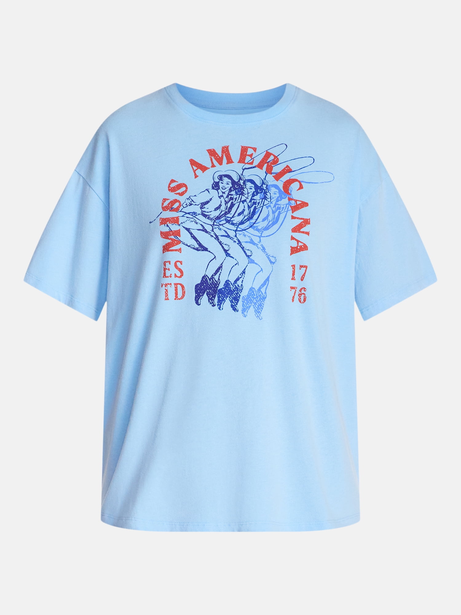 Miss Americana Women's Graphic Cotton Tee with Short Sleeves from Way to Celebrate, Sizes XXS-XXL