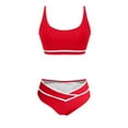 thumbnail image 7 of New summer arrivals UTSJKR High Waist Bikini Sets for Women Sporty Color Block Two Piece Swimsuits Tummy Control Cheeky Bathing Suits 2025 Summer Fashion Red M, 7 of 7