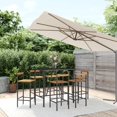 thumbnail image 1 of vidaXL 7 Piece Garden Bar Set Black Poly Rattan& Solid Wood Acacia, 1 of 4