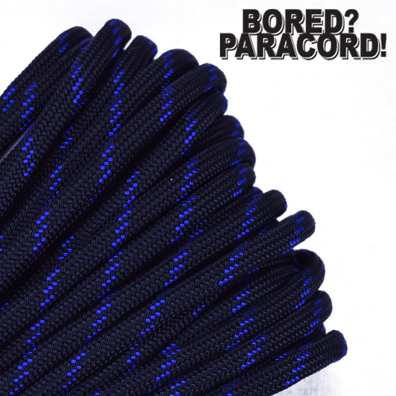 Bored Paracord Brand 550 lb Type III Paracord - Thin Blue Line 100