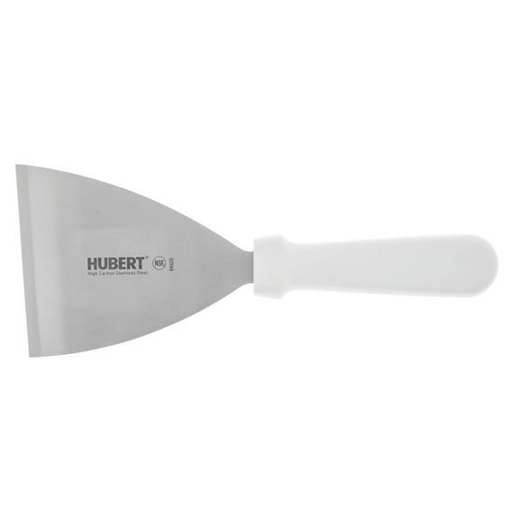 HUBERT® Pan Scraper with White Plastic Handle Stainless Steel - 4 1/2"L Blade