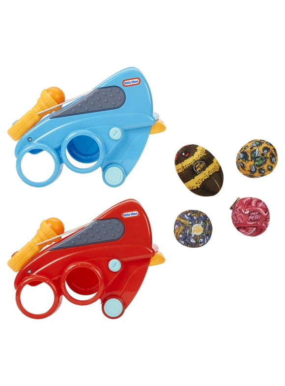 My First Mighty Blasters Sling Blaster 2-Pack, Two Toy Wrist Launchers and 4 Soft Power Pod Pieces, 12' Range- Gift for Kids & Toddlers, Boys & Girls Ages 3 4 5+ Year Old