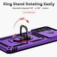 thumbnail image 5 of for Galaxy S21 FE 5G Case,with Camera Lens Cover HD Screen Protector,[Military Grade] Ring Car Mount Kickstand Hybrid Hard PC Soft TPU Shockproof Protective Case for Samsung Galaxy S21 FE-Purple, 5 of 11