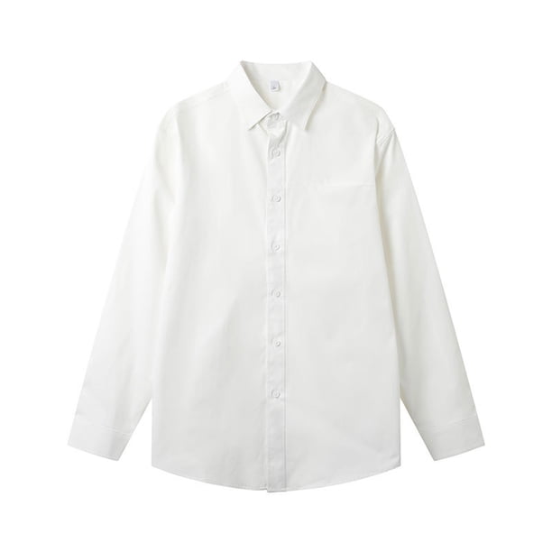 pstuiky Camisas de manga larga abrigadas para hombre, Camisa de manga larga con solapa y manga larga para hombre, color liso y ligero camisetas de hombre xxl
