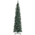 thumbnail image 1 of Costway 7ft Unlit Snowy PVC Artificial Slim Christmas Pencil Tree w/ Pine Cones, 1 of 9