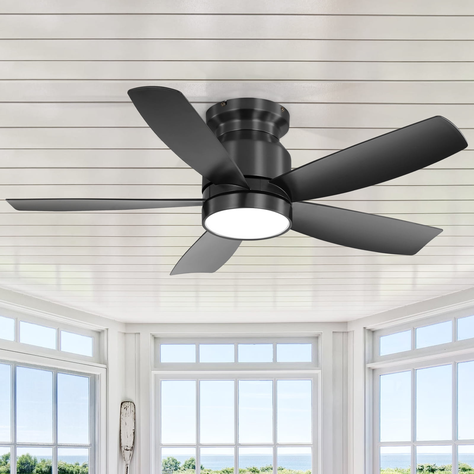 Sofucor 42'' Ceiling Fans with Lights and Remote for Bedroom Black