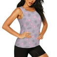thumbnail image 2 of Xecao Flamingo print women's scoop neck, loose-fit workout tank tops for the gym., 2 of 9