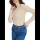 thumbnail image 1 of Suéteres Acanalados para Mujer, Lindos Suéteres de Punto de Cuello Alto, Ajustados y Cálidos Albaricoque un Tamaño, 1 of 9