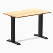 Desky Zero Mini Bamboo Office Desk - Bamboo / 40" X 24" / Matte Black