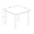 thumbnail image 7 of CARTESIAN Gothic Square Dining Table, Solid Rubberwood, Linen White, 36x30 Inch, Modern Farmhouse Style, Compact for Small Spaces, 7 of 7
