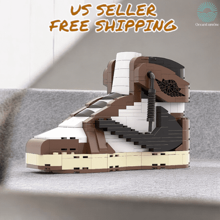 OLB-Jordan 1 High Travis Scott Sneaker Building Bricks, Puzzles Blocks Toy Building Blocks (NONE-LEGO)