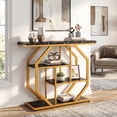 thumbnail image 4 of Gymax 40'' Console Table w/Storage Shelves Geometric Metal Frame for Hallway Entrance, 4 of 10