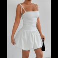 thumbnail image 4 of Vestido Corto de Verano con Tirantes Finos, Espalda Descubierta, Fruncido, Estilo Y2K, para Fiesta, Club y Pantalones Cortos Incorporados L, 4 of 10