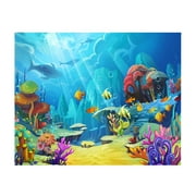 150x90cm 3D Photographic Backdrop Cartoon Underwater World Backdrop for Store Photographic Studio Work Room