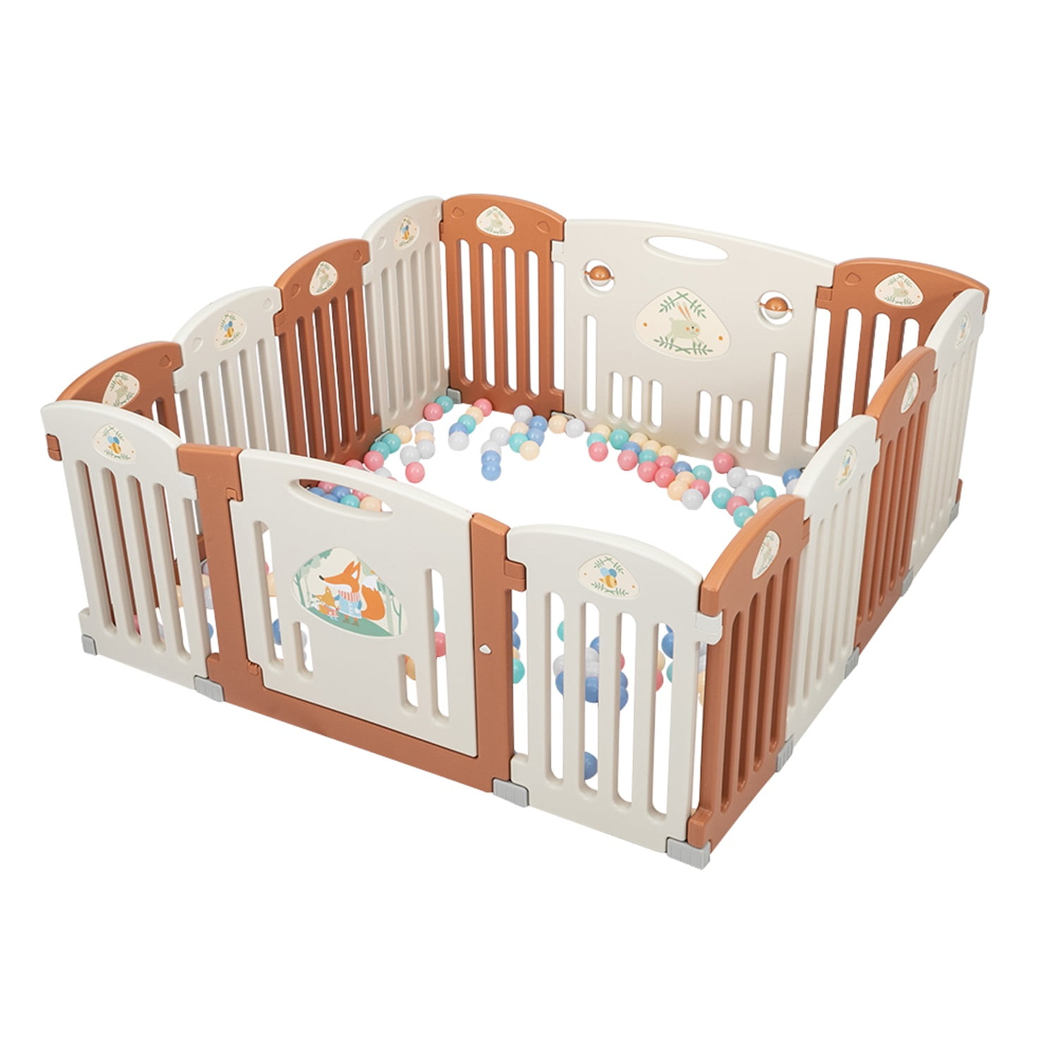 CIPACHO 14 Panel Safety Play Yard for Kids Toddler Baby, Lightweight Panel Play Activity Centre Yard, Cute Flexible Sturdy Play Pen Indoor for Toddler, White CIPACHO 14 Panel Safety Play Yard for Kids Toddler Baby, Lightweight Panel Play Activity Centre Yard, Cute Flexible Sturdy Play Pen Indoor for Toddler, White