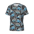 thumbnail image 5 of Vsdgher Blue Excavator Print Men's Dry Fit Mesh Athletic Shirts Moisture Wicking Tennis T-Shirt Tops, 5 of 9