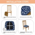 thumbnail image 4 of Blue and White Modern Art Geometric Seat Covers for Dining Room Chairs Set Of 4,Stretch Printed Washable Chair Seat Cover with Elastic Ties and Button,Removable Waterproof Couch Cushion Covers, 4 of 6