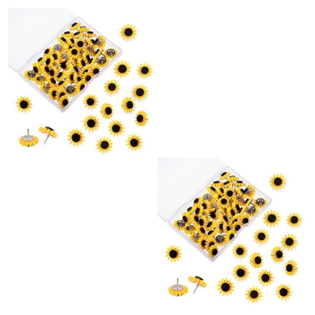 Transemion Sun Flower Push Pin Set Organize In Style With These Themed Thumbtacks Made 2Set